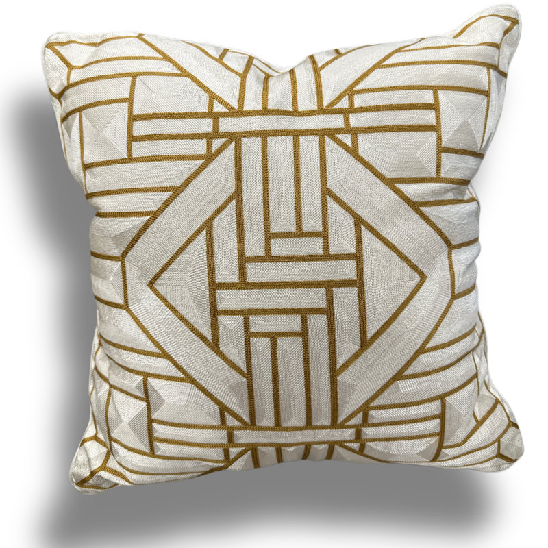 Golden Lattice Luxe Pillow