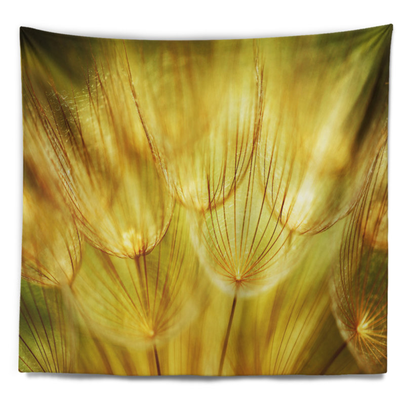 Tapisserie florale jaune pissenlit, H 32 po x l 39 po