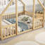Lit double en bois en forme de maison avec clôture, garde-corps, naturel-1518076592-1518076595