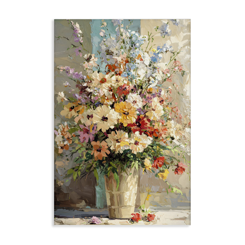 Toile Happy Sunlit Bouquet, design par Franklyn Gregory, H 30 po x l 20 po