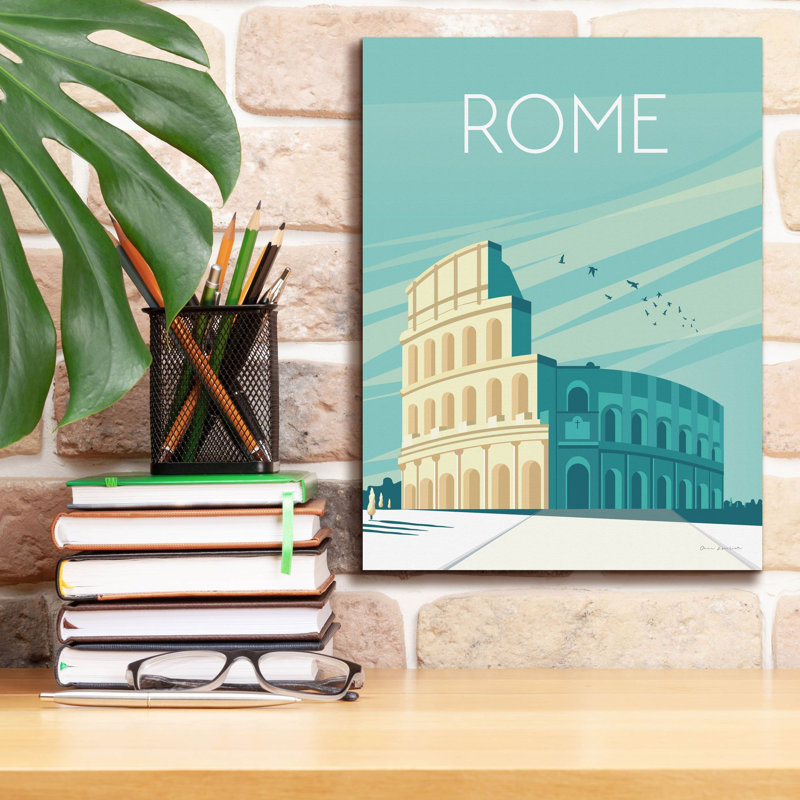 «Rome» par Omar Escalante, art mural sur toile, H 16 po x l 12 po x P 0,75 po