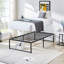 Ensemble de base de lit simple en métal Rukadikar de 2, base de lit plateforme de 2, hauteur de 16 pouces, sommier à lattes en acier robuste, aucun sommier requis, espace de rangement supplémentaire sous le lit, assemblage facile, conception silencieuse-1109254790