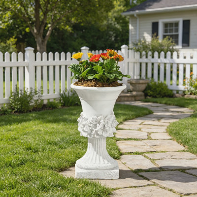 MGO Garden Urn Planter, Classic Outdoor Decorative Urn Planter for Patio & Garden