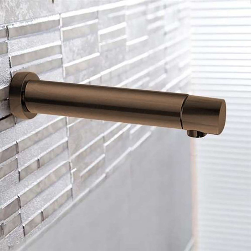 Bronze Wall-Mount Touchless Bathroom Faucet with Motion Sensor Control