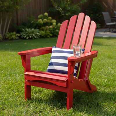 Breeona Solid Wood Folding Adirondack Chair