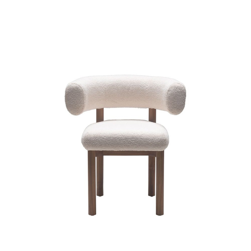 Bruno Upholstered Dining Chair, Sherpa Oat