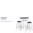 Bar Height Table Set with Backless Vinyl Upholstered Padded Stools