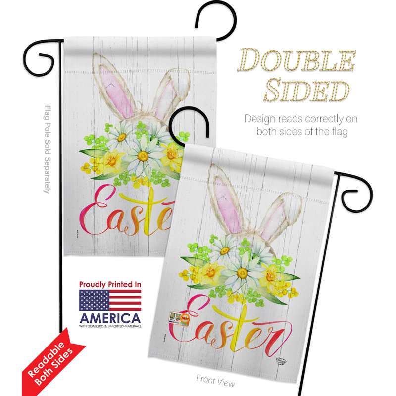 Drapeau de jardin floral en polyester 2 faces 1 pi 5 po x 1 pi 1 po