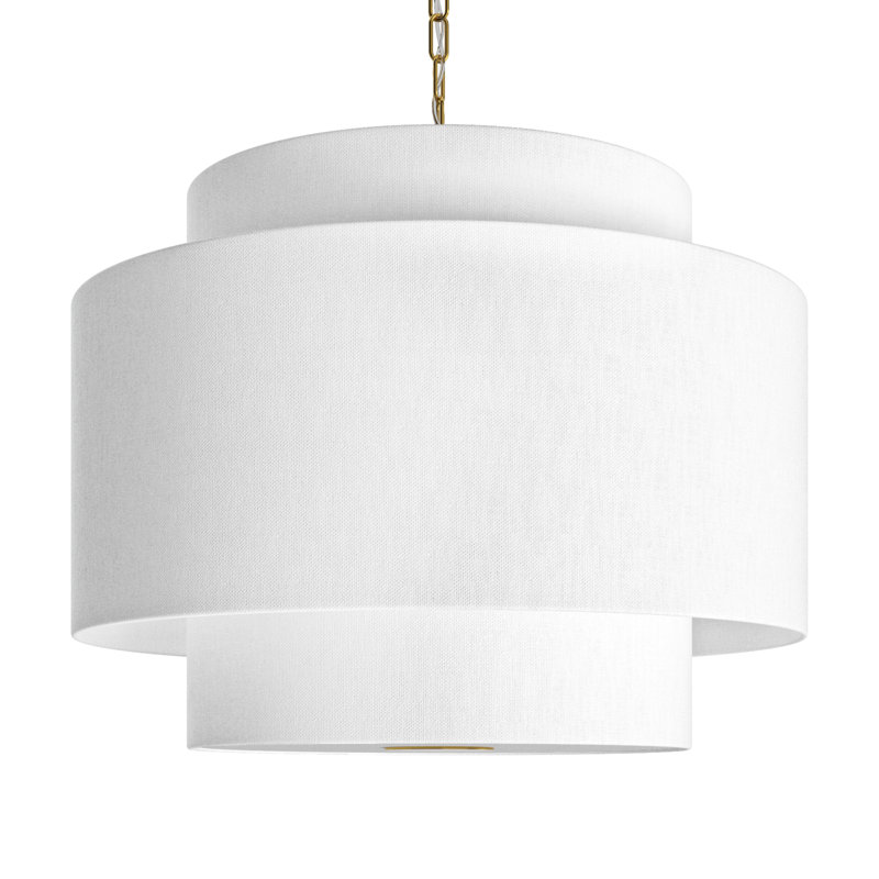 Tanyel 3 - Light Dimmable Drum Chandelier, Burnished Brass
