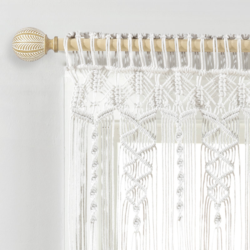 Abstract Cotton Ruffled 50'' W Window Valance in