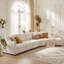 Canapé d'angle modulaire incurvé moderne Redbud 160,4 po, canapé surdimensionné à 5 places en chenille, canapé Cloud à assise profonde avec structure en bois massif, 4 coussins décoratifs pour salon, appartement-1300727641