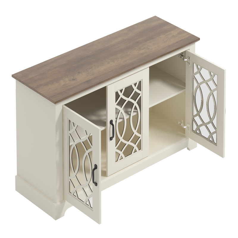 Ensemble de salon Weddel Basilico avec buffet et table basse, Chêne noueux, Noir