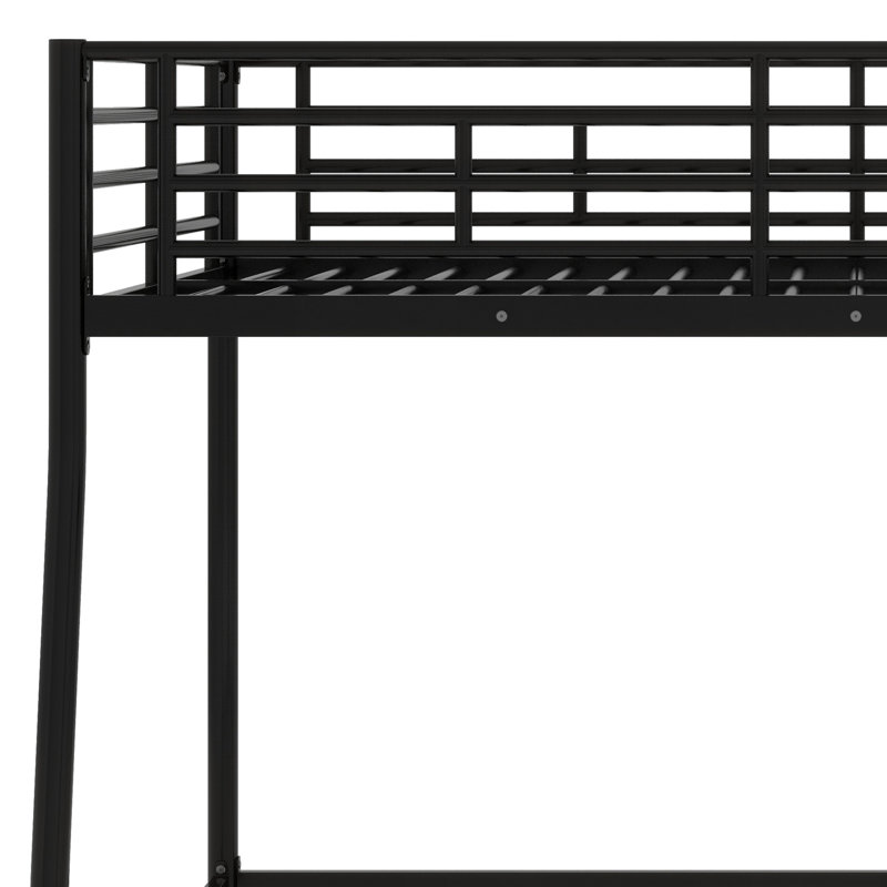 Metal Floor Bunk Bed, Full Over Queen