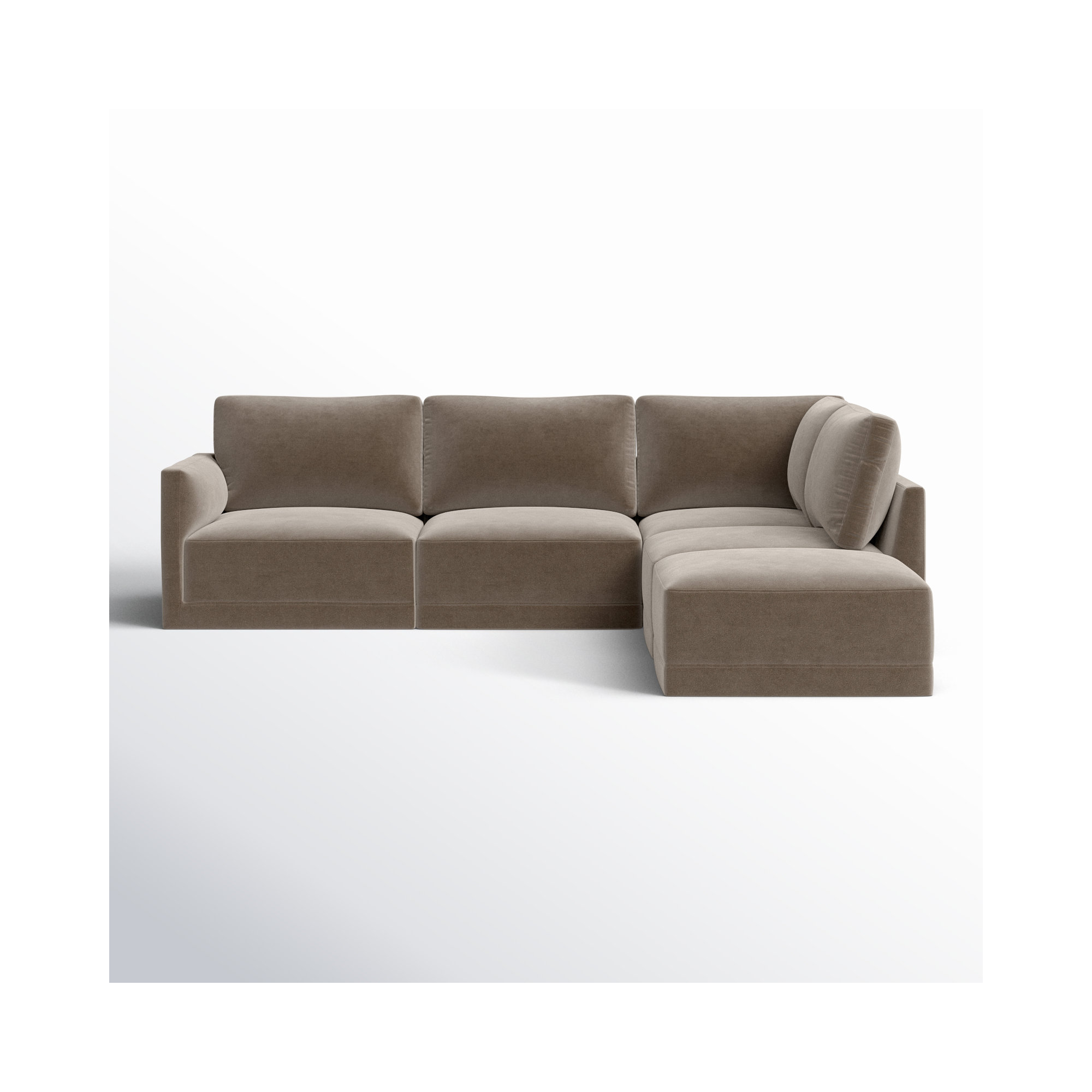 Deirdre Modular Upholstered Reversible Chaise L-Sectional, Taupe