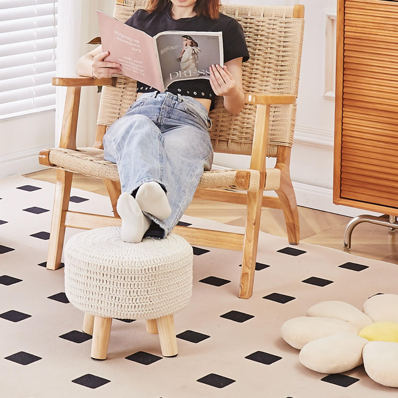Repose-pieds Pouf, repose-pieds Boho 100% coton