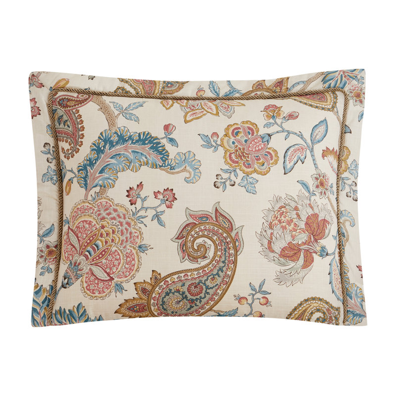 Fleur Floral 4 Piece Queen Comforter Set, Queen Comforter + 2 Standard Shams + 1 Bed Skirt