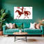 Cheval au galop, cheval contemporain abstrait, reproduction d'art mural-2069335965