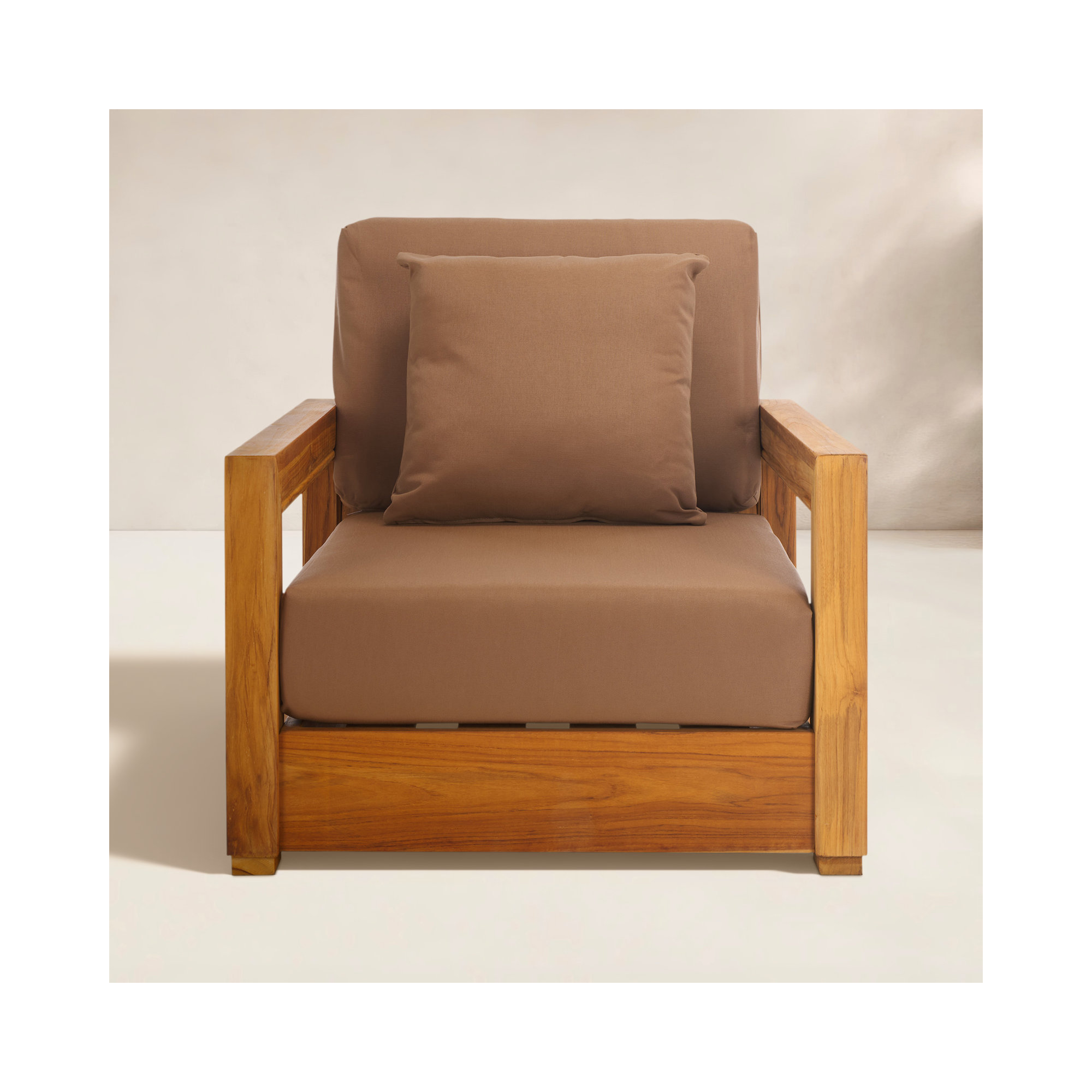 Melrose Teak Outdoor Lounge Chair, Brown