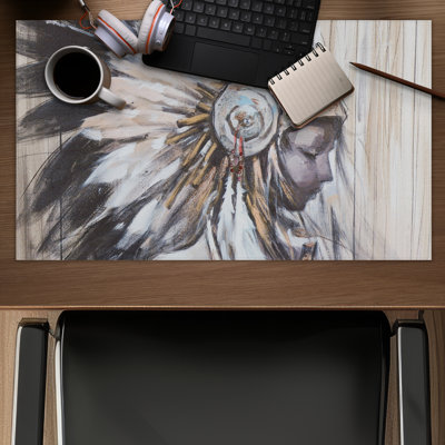 Indian with Headdress Chief - Spiritual Gaming Mat | Home Decor