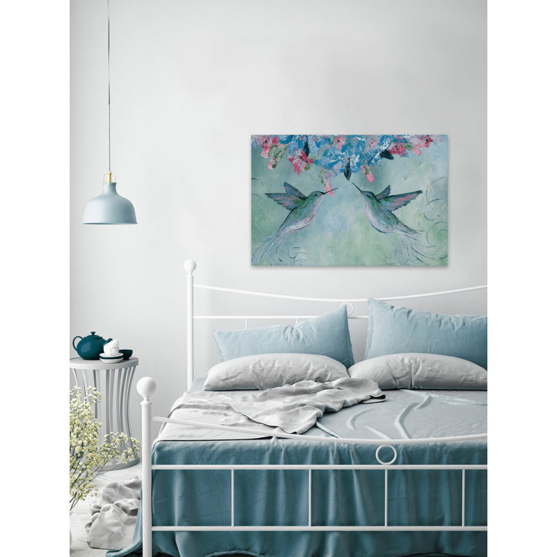 « the chanting oiseaux », reproduction sur toile tendue, H 12 po x l 18 po x P 1,5 po