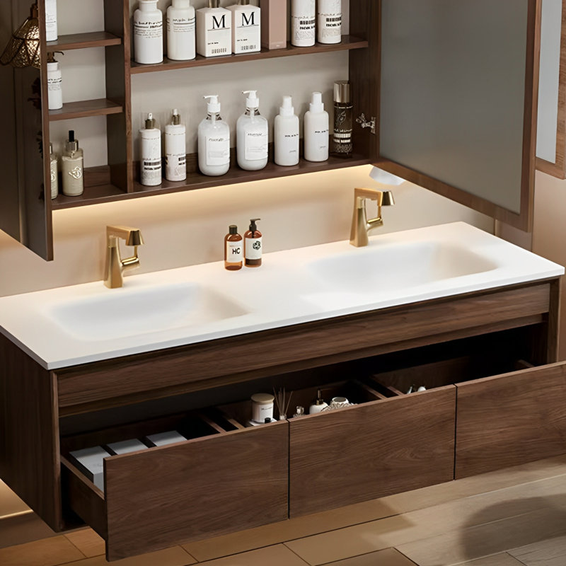 Armoire de salle de bain de style médiéval exquise., H 19,69 po x l 51,18 po x P 21,65 po