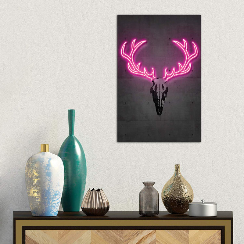 Deer Skull by Octavian Mielu - Wrapped Canvas Print, 66.04 cm H x 45.72 cm W x 3.175 cm D