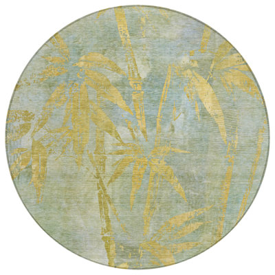 Machine Washable Indoor/Outdoor Lafferty ACN2222 Botanical Rug