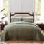 Ensemble de courtepointe pour grand lit 3 pièces - Couvre-lit léger en microfibre et 2 taies décoratives, motif aztèque vert olive Boho, surdimensionné 90 x 98 pouces, couvre-lit toutes saisons-122570586-122570587