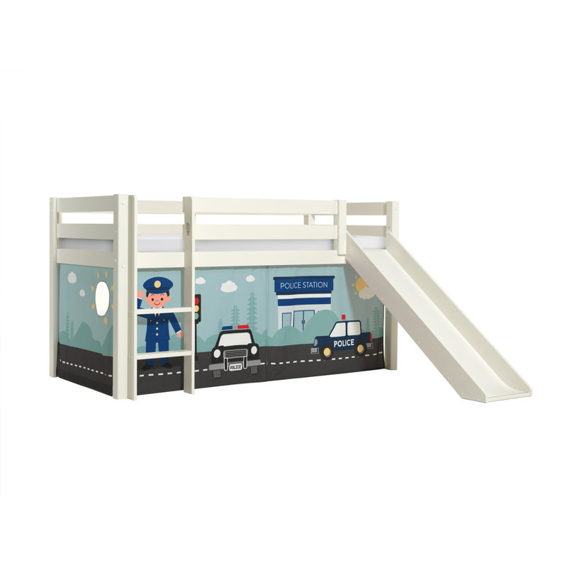 Pino European Single (90 x 200cm) Mid Sleeper Loft Bed Bed by Vipack, White