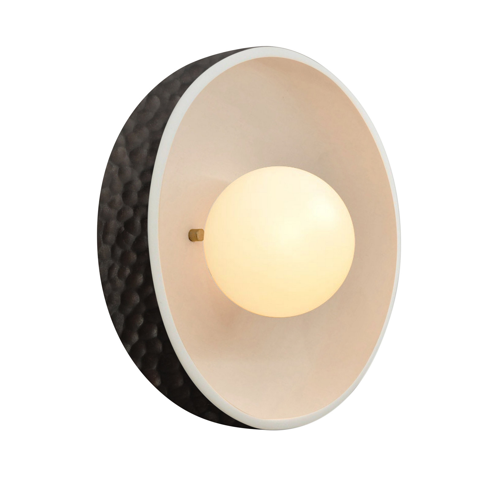 Ambiance - Flush Coupe ADA Wall Sconce - Antique Gold, Hammered Iron