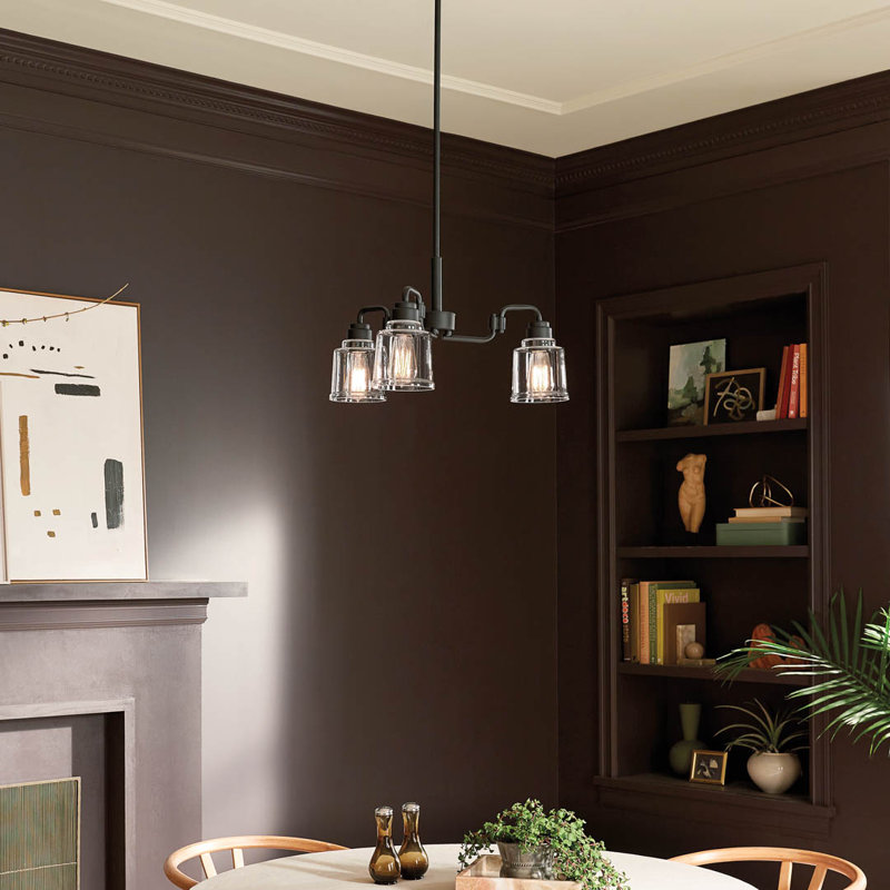 Aivian 3 - Light Geometric Chandelier, Black, 3