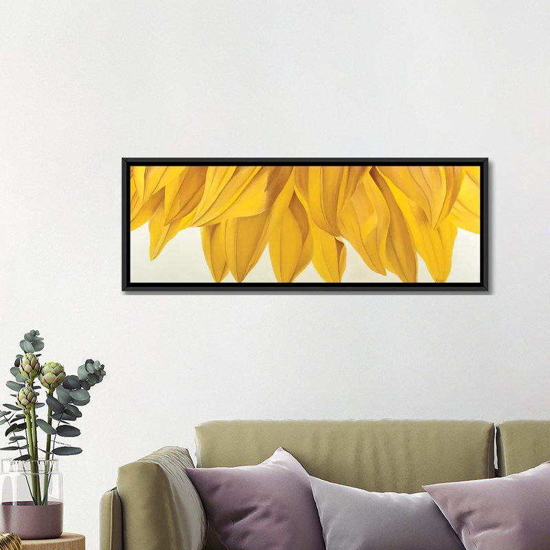 «Sunny Yellow», impression sur toile, H 16 po x l 48 po x 1,5 po, Toile avec cadre noir