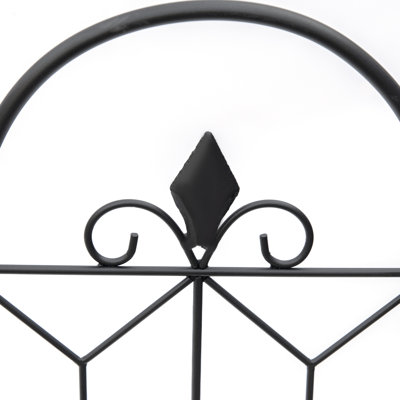 Collinge 83cm H x 307cm W Black Metal Fence Panels Included
