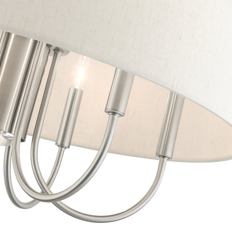Winscombe Shaded Drum Chandelier, Brushed Nickel