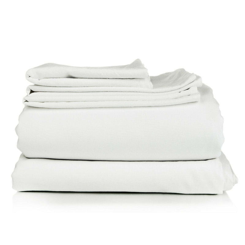 Microfiber Sheet Set, Queen Sheet Set + Fitted Sheet + 2 Pillowcases, White
