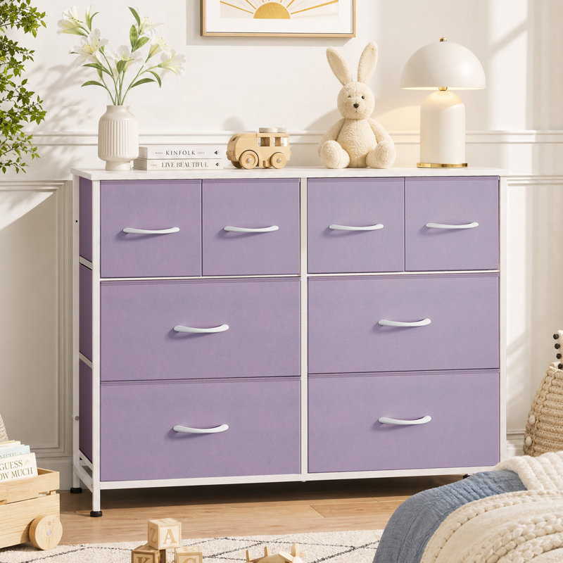 Commode double à 8 tiroirs pour chambre Aquetong, commode brune l 39,4 po avec structure robuste, commode de salon, placard, vestibule