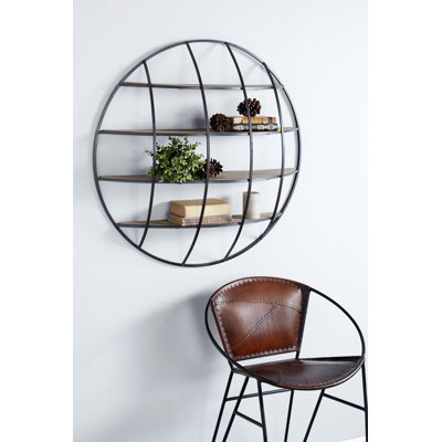 Keesha 4 Piece Circle Fir Solid Wood Accent Shelf