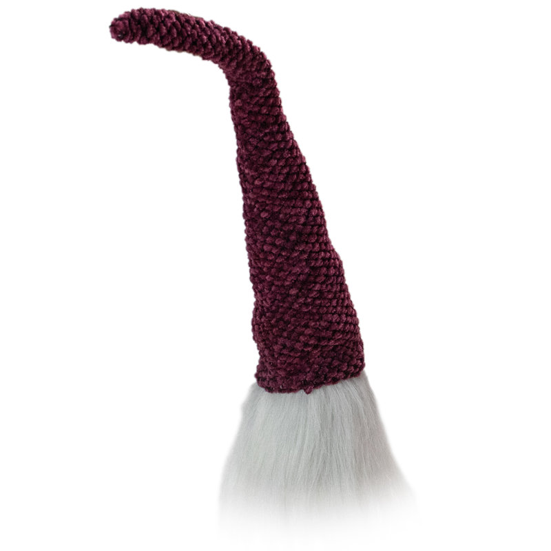 Décoration de Noël 15 "prune mauve et tête de gnome blanche