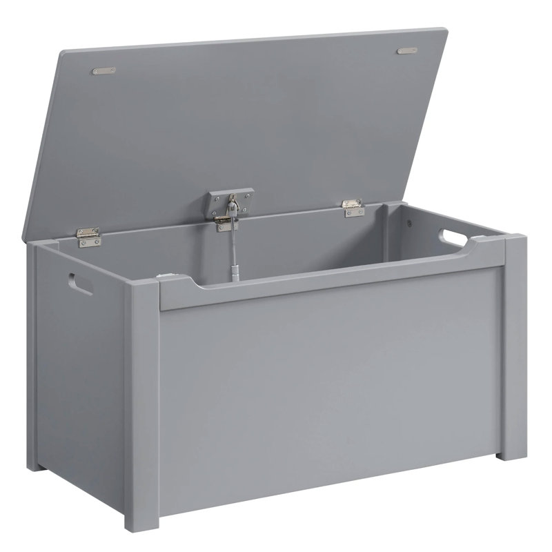 Boîte à jouets en bois massif Kariss, gris