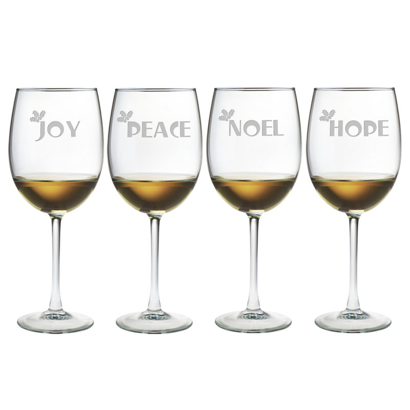 Noel de joie paix en espérant 4 pièces 19 oz ensemble de verres à vin tout usage