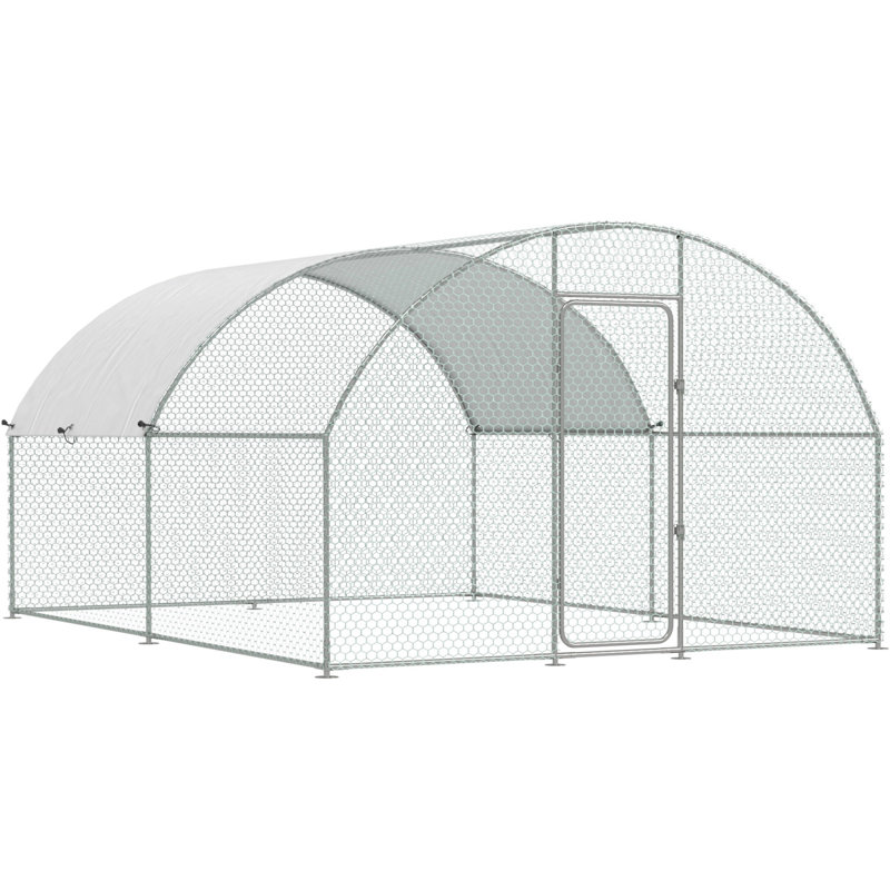 Grand poulailler en métal pour la cour avec couvercle, 13 x 10 6,4 pi, H 76,8 po x l 120 po x P 156 po