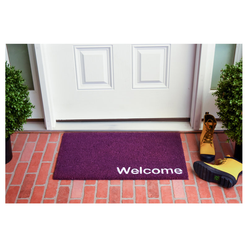 Kasper Non-Slip Doormat, 17" W x 29" L, Purple
