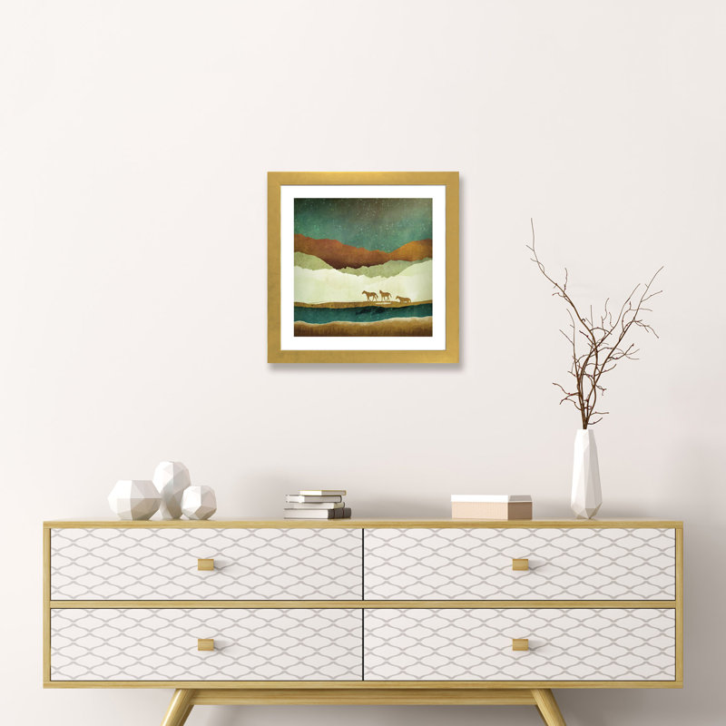 Stary Range - Print, Gold Paper Framed, 16" H x 16" W x 1" D