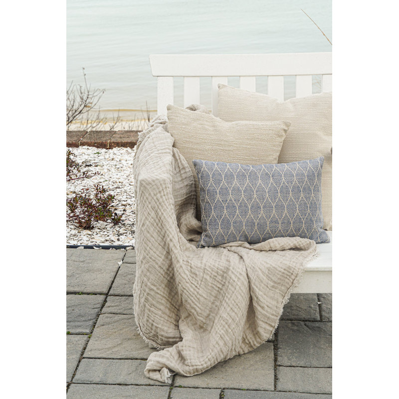 Geometric Lumbar Pillow Cover & Insert, Blue