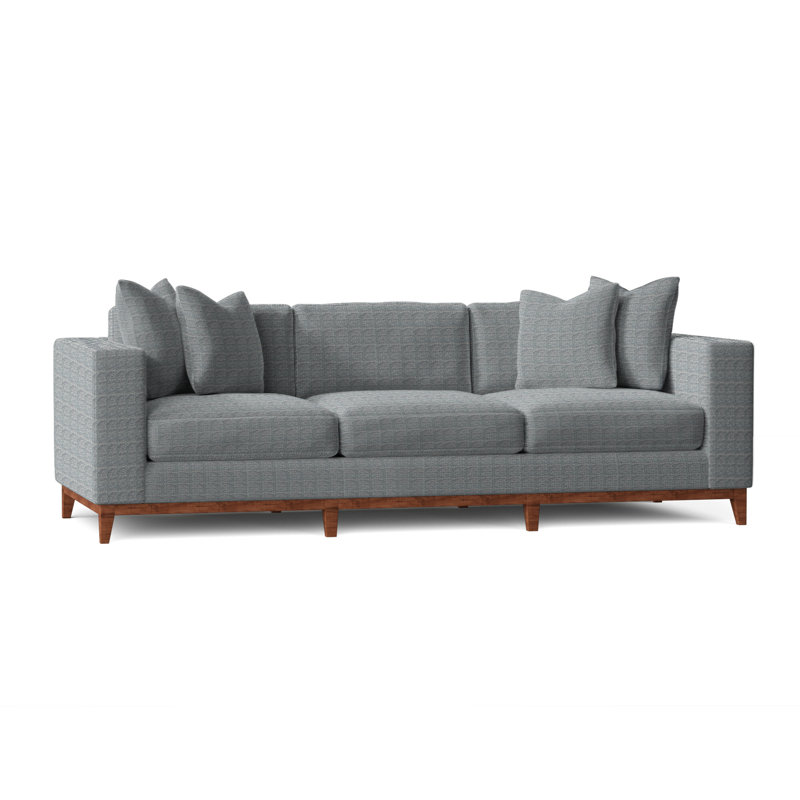 Noel 100" Square Arm Sofa, Dark Grey Chenille 5533-011, Tobacco Distressed