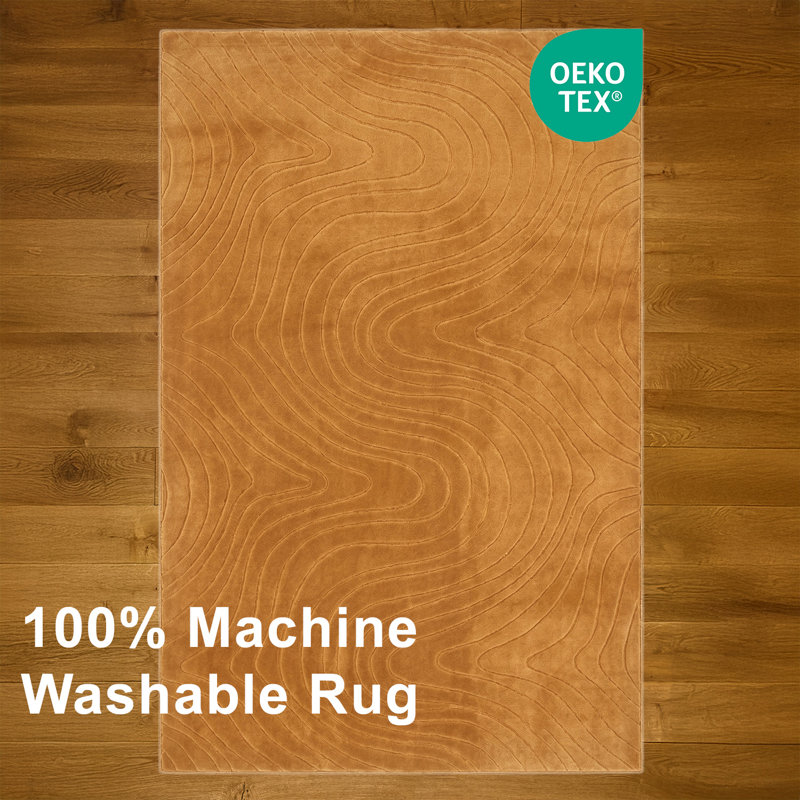 Somos Modern Machine Washable Area Rug, Rectangle 5' x 7'6", Terra