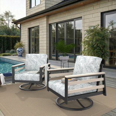 Outdoor Patio Chair Set With Sunbrella Cushions
