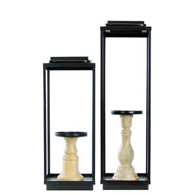 Ensemble de 2 porte-bougies en métal 20 po