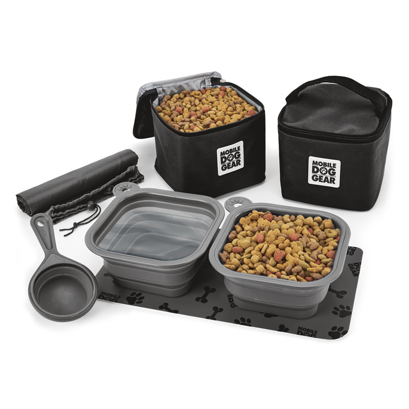Dine Away Bag for Dogs, 9”H x 6.3”W x 21”D, Black