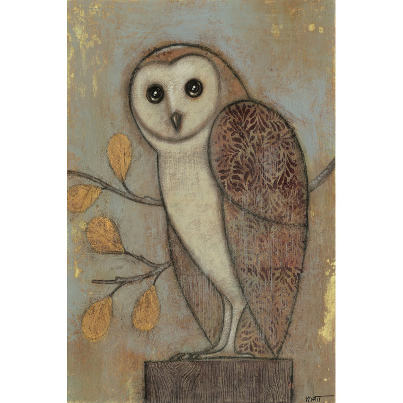 " Ornate Owl II " Painting Print, 18" H x 12" W x 1.25" D